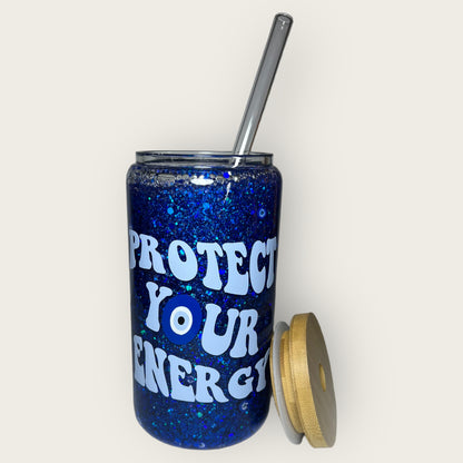 Protect Your Energy Snowglobe Glass Can